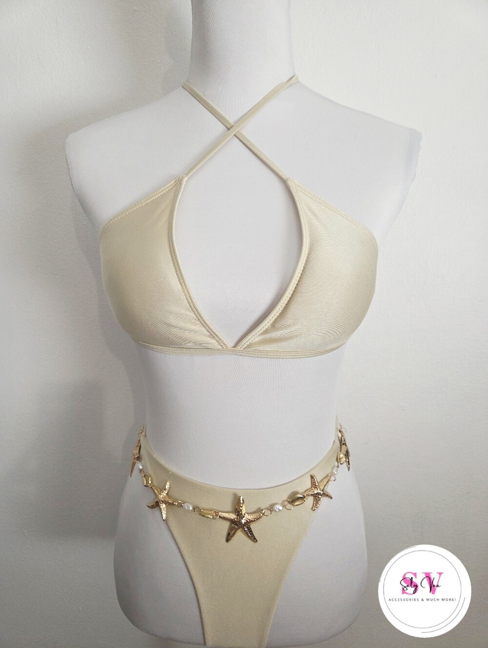 Gold Chain Belt With Star And Shell Decor